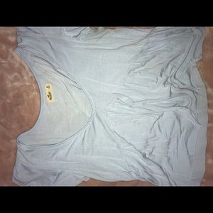 Hollister Baby Blue Ruffle Sleeved Top